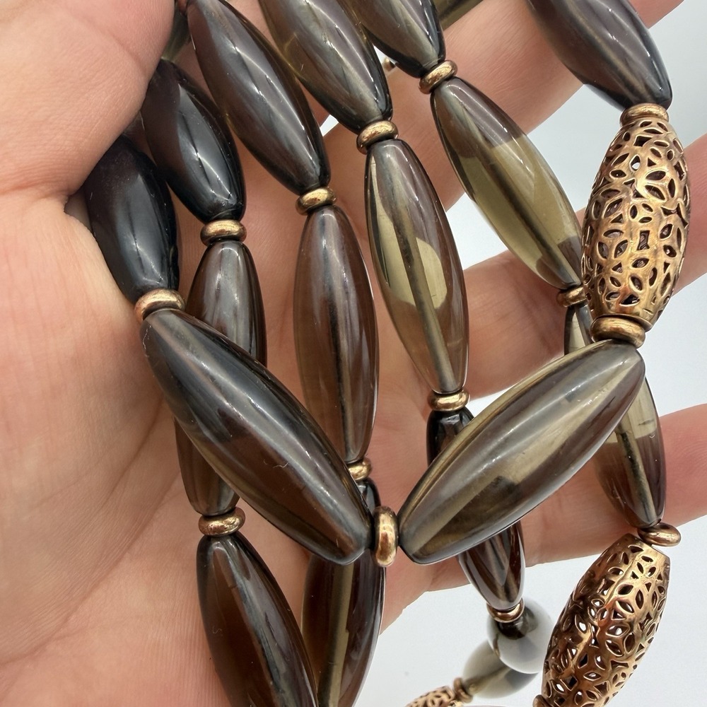 Di modolo Sahara Smoky Quartz Necklace Sterling Silver 18k Rose Gold Plated Read - Picture 8 of 16